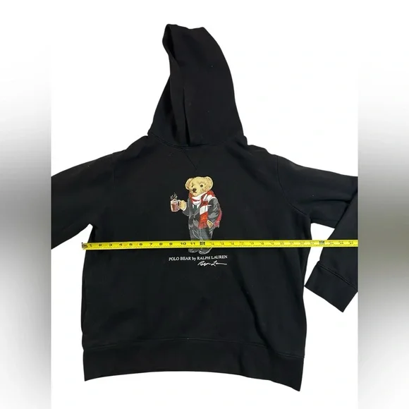 Polo Ralph Lauren Hot Chocolate Polo Bear Hoodie – Black, Size Large | Cozy Wear - Picture 9 of 13